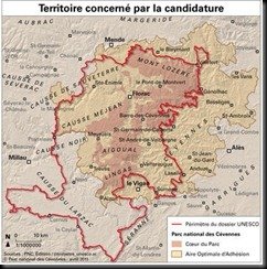 Carte - Cevennes- Unesco