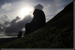 Moai à contre-jour