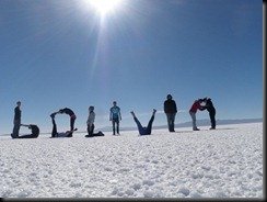 Voyageurs européens au Salar de Uyuni