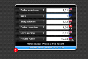 Capture d'écran - Convertisseur de devise (Mac)