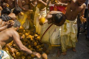 Cassage de noix de coco - Fête de Ganesh