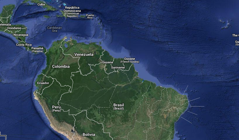 Carte d'Amérique du Sud